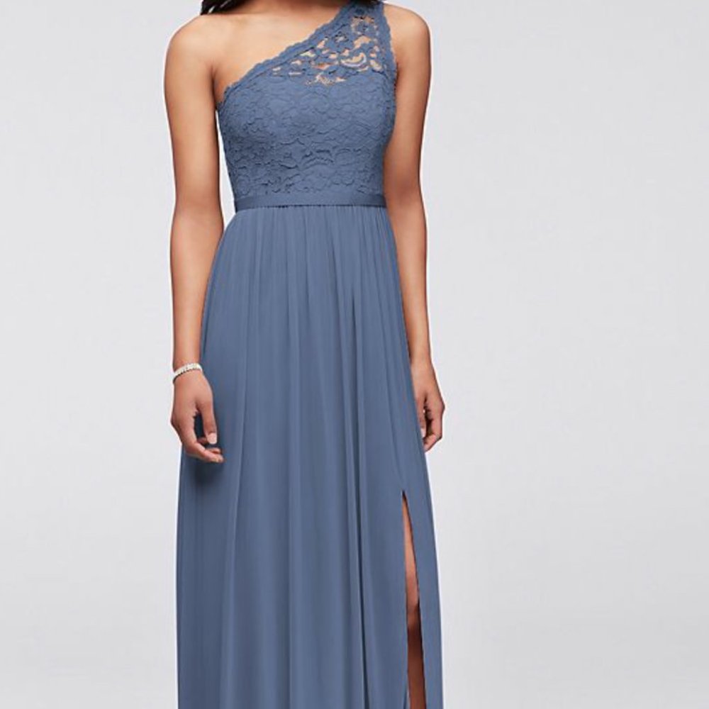 NWT Formal One Shoulder Blue Maxi Dress Size 0